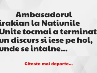Banc: 
                    Ambasadorul irakian la Natiunile Unite tocmai a…