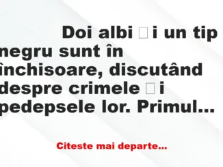 Banc: 
                    Doi albi și un tip negru sunt în închisoare,…