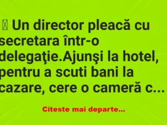 Banc: Un director pleacă cu secretara într-o delegaţie. –