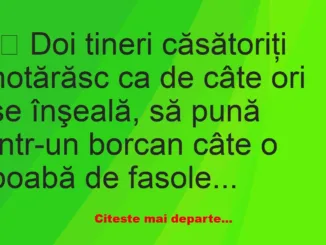 Banc: Doi tineri căsătoriţi hotărăsc… –