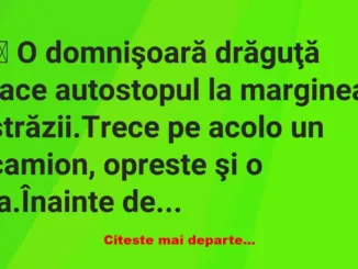 Banc: O domnişoară drăguţă face autostopul –