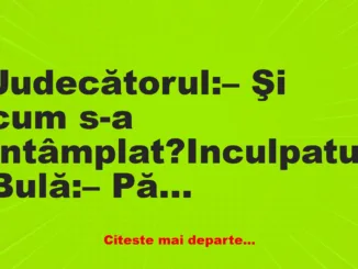 Banc: Bulă: – A apărut într-un halat foarte scurt, eu voiam să mă dau la ea,…