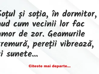 Banc: Vecinii lor fac amor de zor –