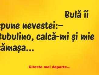Banc: – Bulă, tu te duci la femei! – Nu, draga mea!