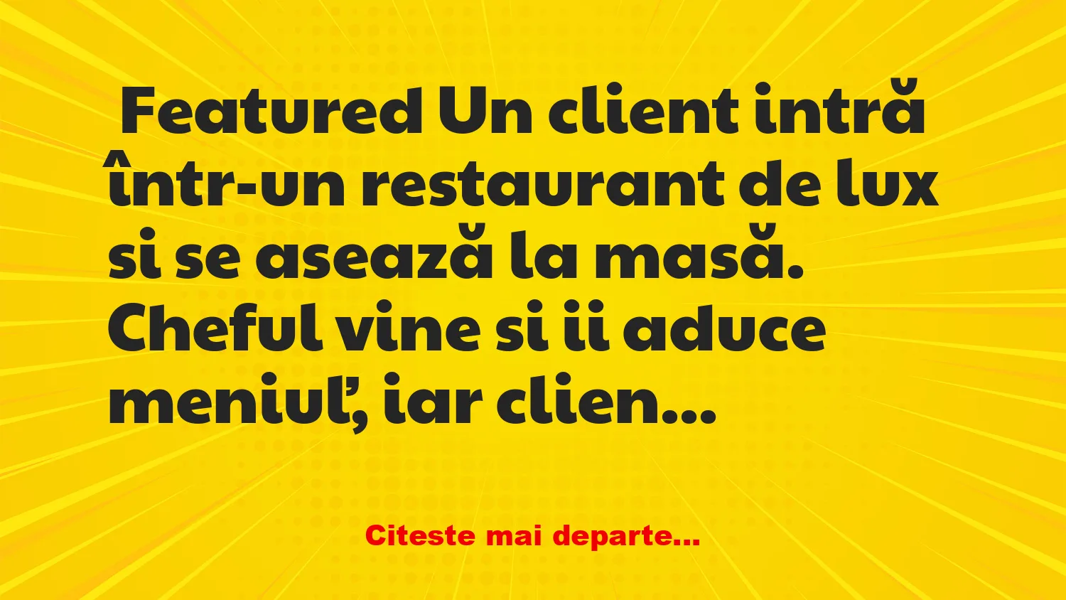 Banc: Ce poți face cu mâncarea dintr-un restaurant foarte scump