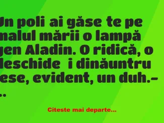 Banc: Ce vrea un polițist de la duhul unei lămpi Banc: Ce vrea un polițist de la duhul unei lămpi