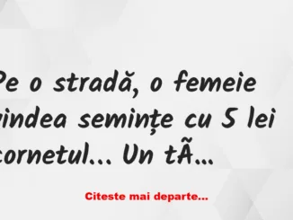 Banc: O femeie vindea semințe Banc: O femeie vindea semințe