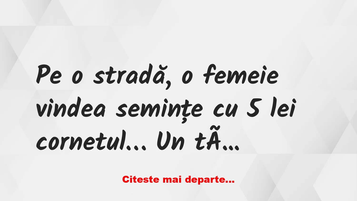 Banc: O femeie vindea semințe Banc: O femeie vindea semințe