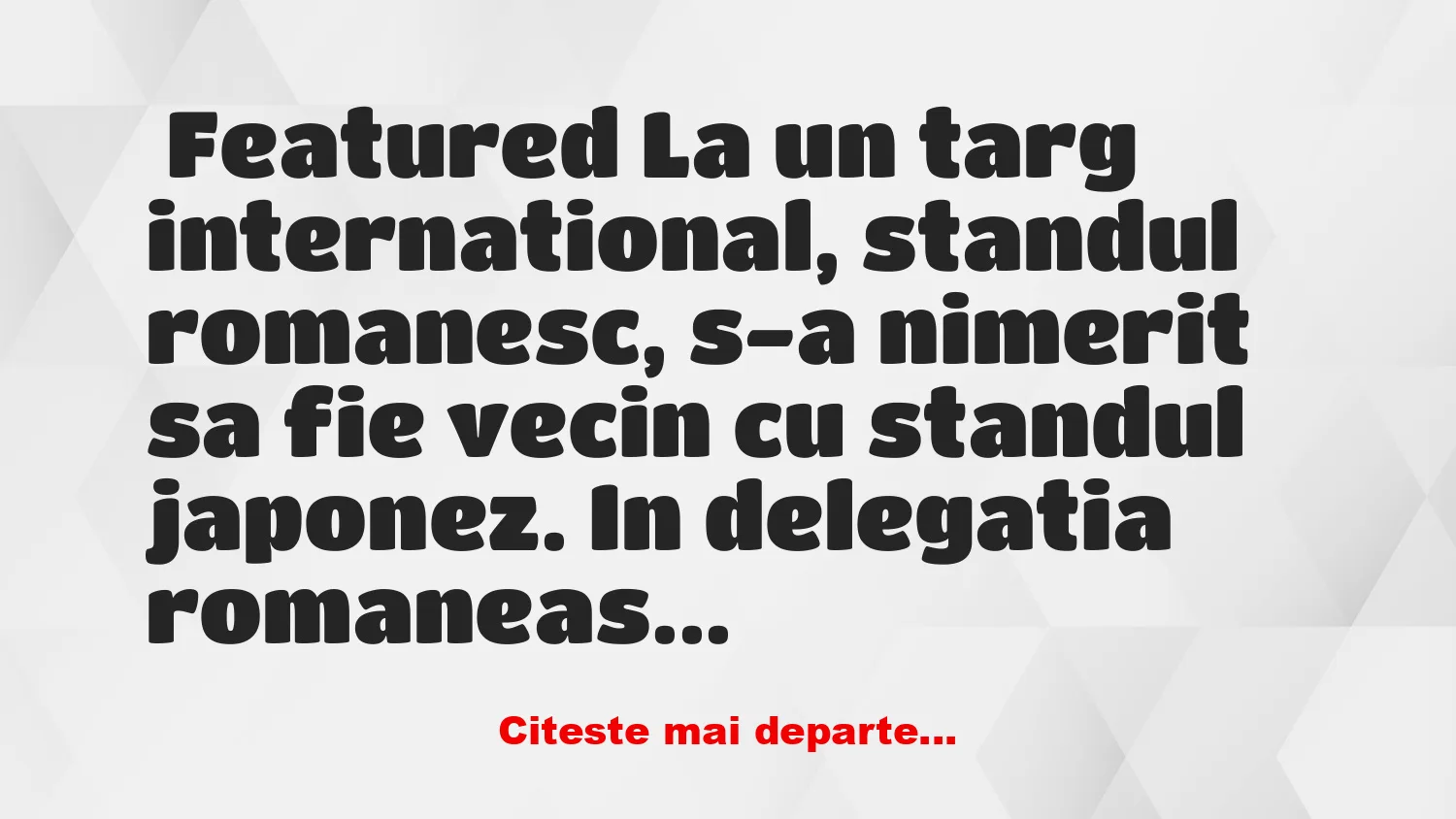 Banc: Un stand romanesc la un targ international
