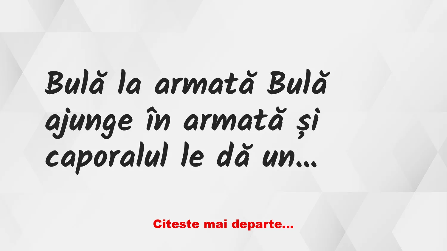 Banc: Bulă ajunge în armată și caporalul le dă un exercițiu