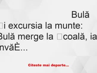 Banc: Bulă și excursia la munte