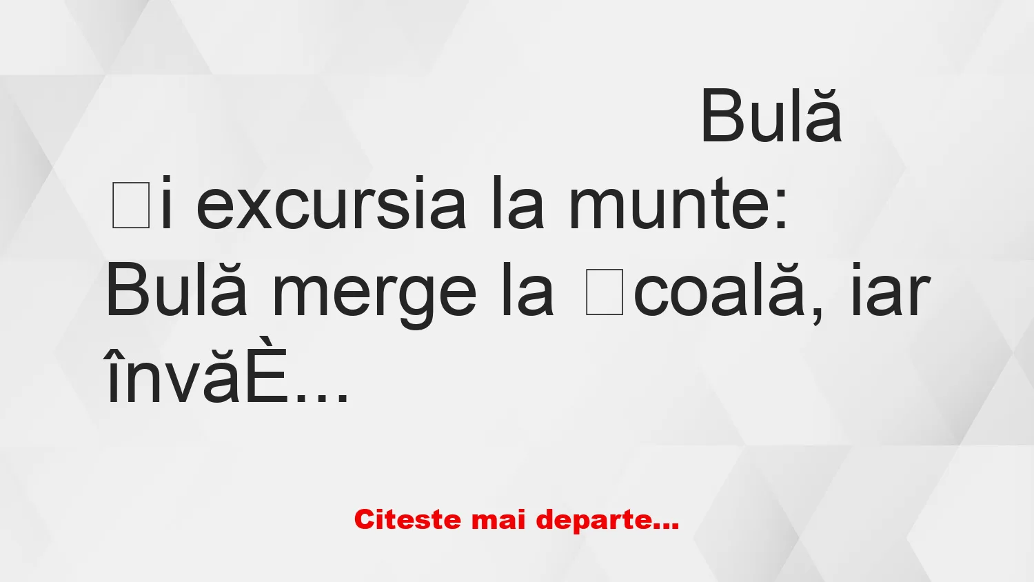 Banc: Bulă și excursia la munte