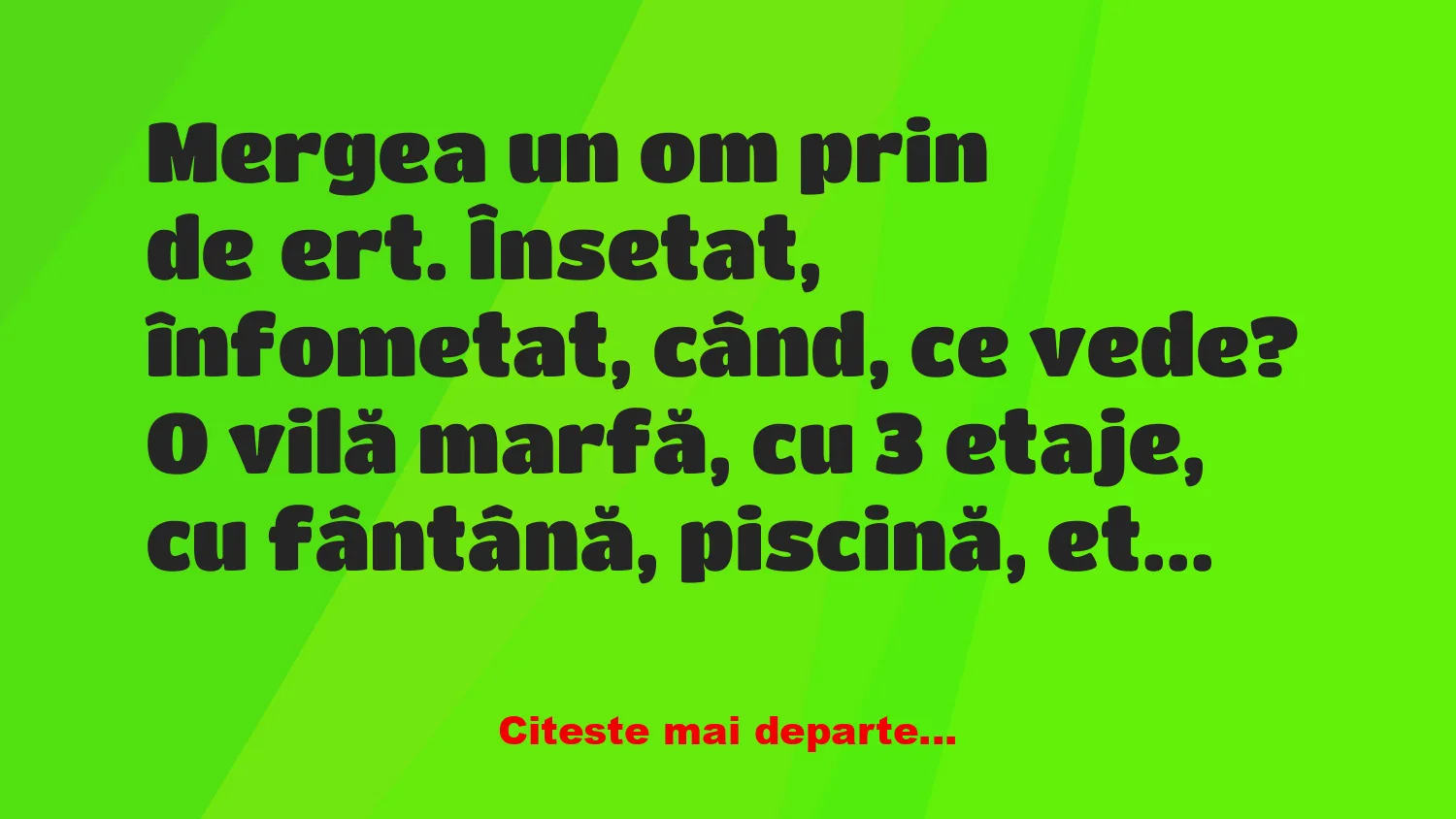 Banc: Un tip rătăcit în deşert