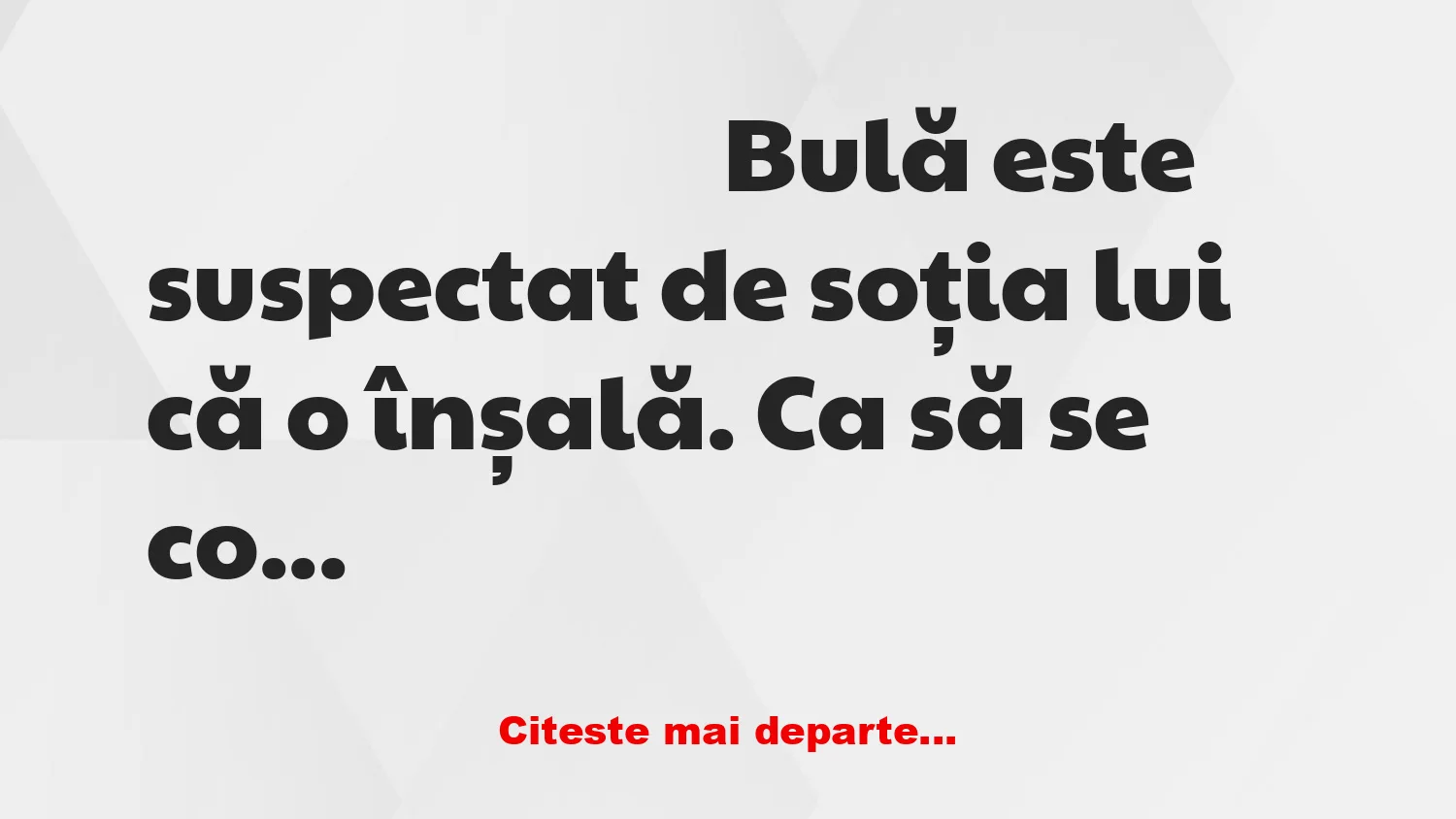 Banc: Bulă este suspectat de infidelitate