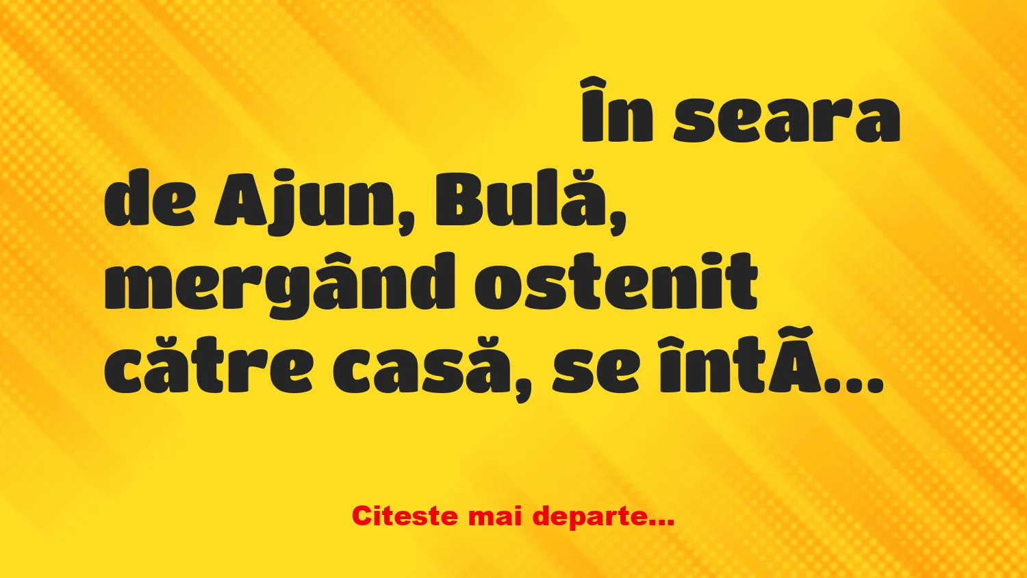 Banc: Bulă se întâlneşte cu Moş Crăciun: – Pot să-ţi îndeplinesc 3 dorinţe
