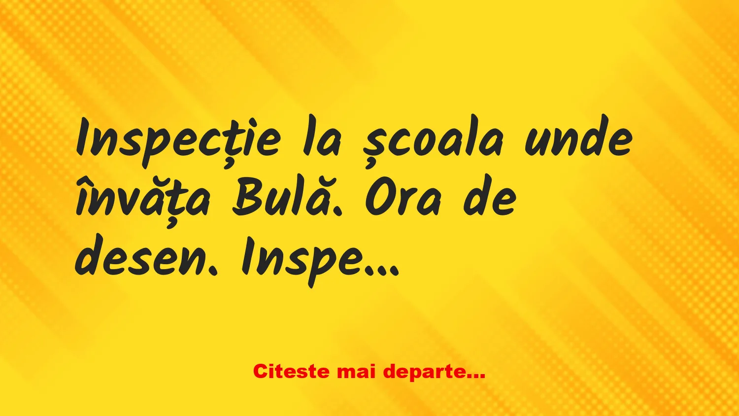 Banc: Bulă și inspectorul