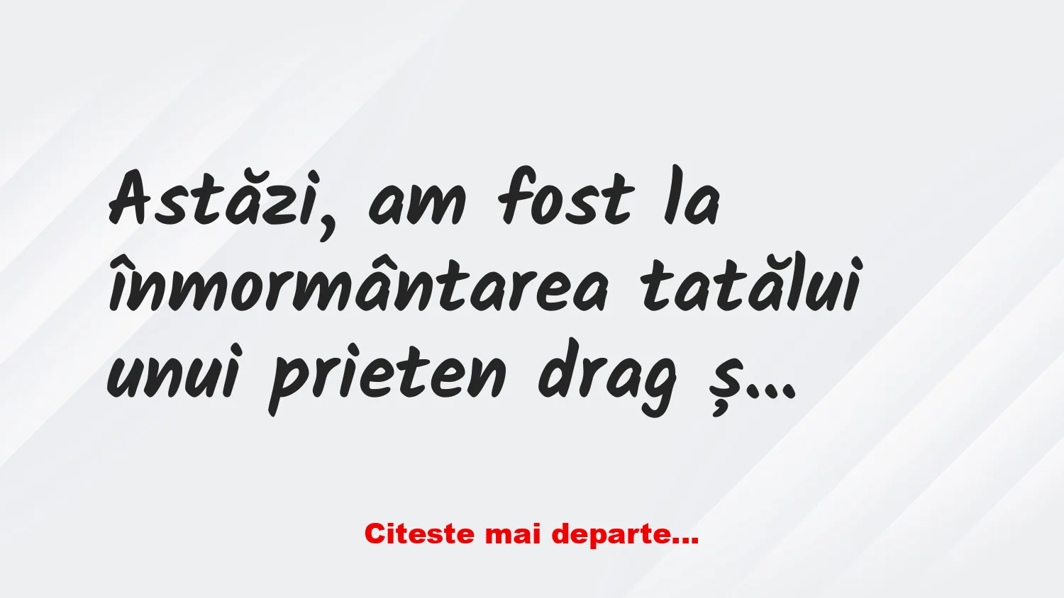 Banc: Un clarvăzător vine la înmormântare