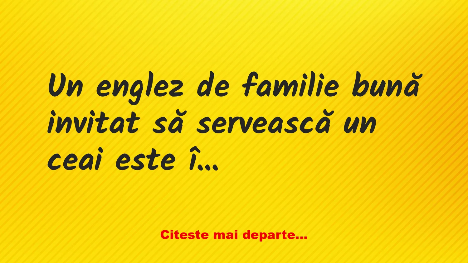 Banc: Invitație la ceai