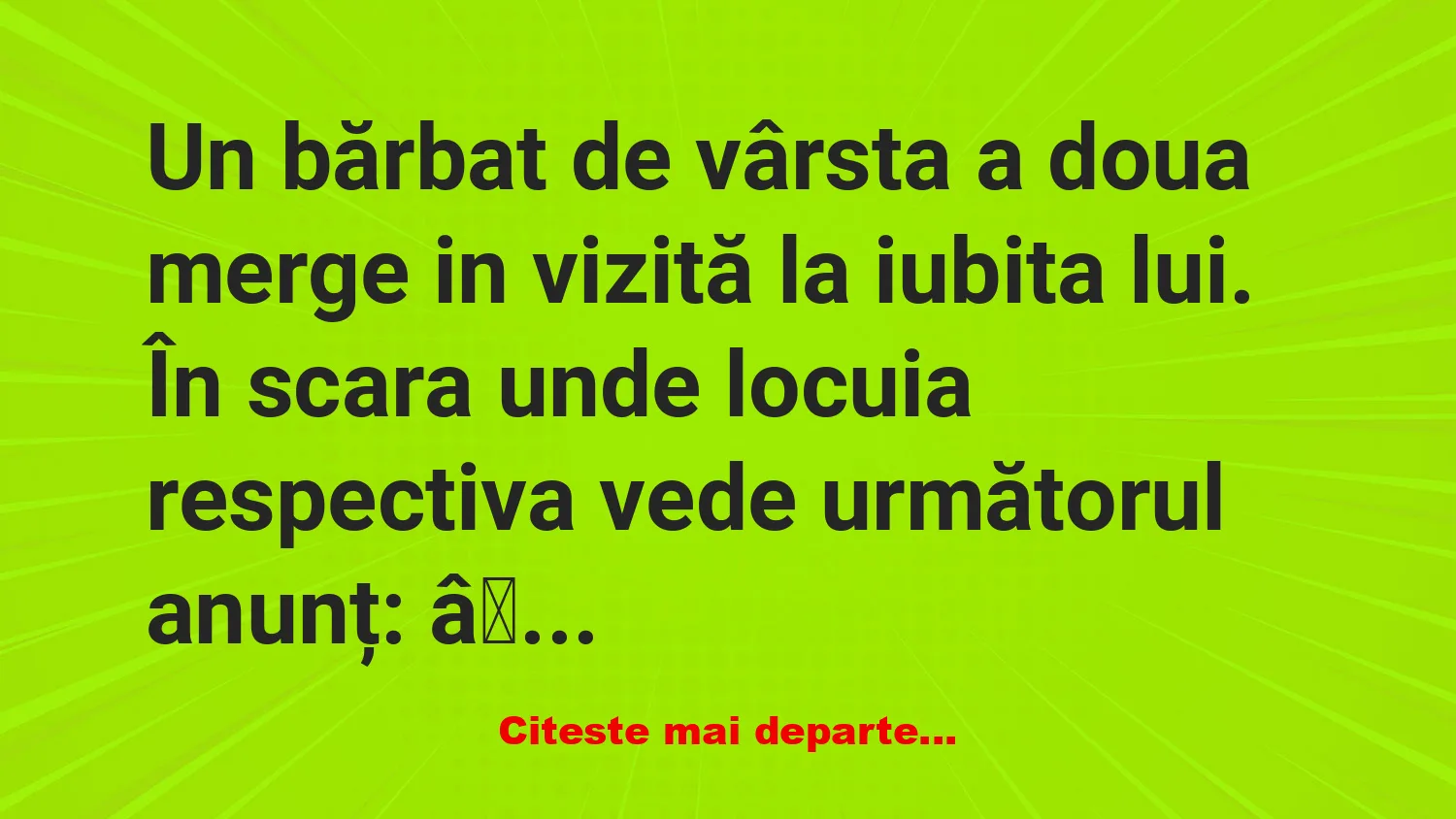 Banc: „Liftul nu funcționează”
