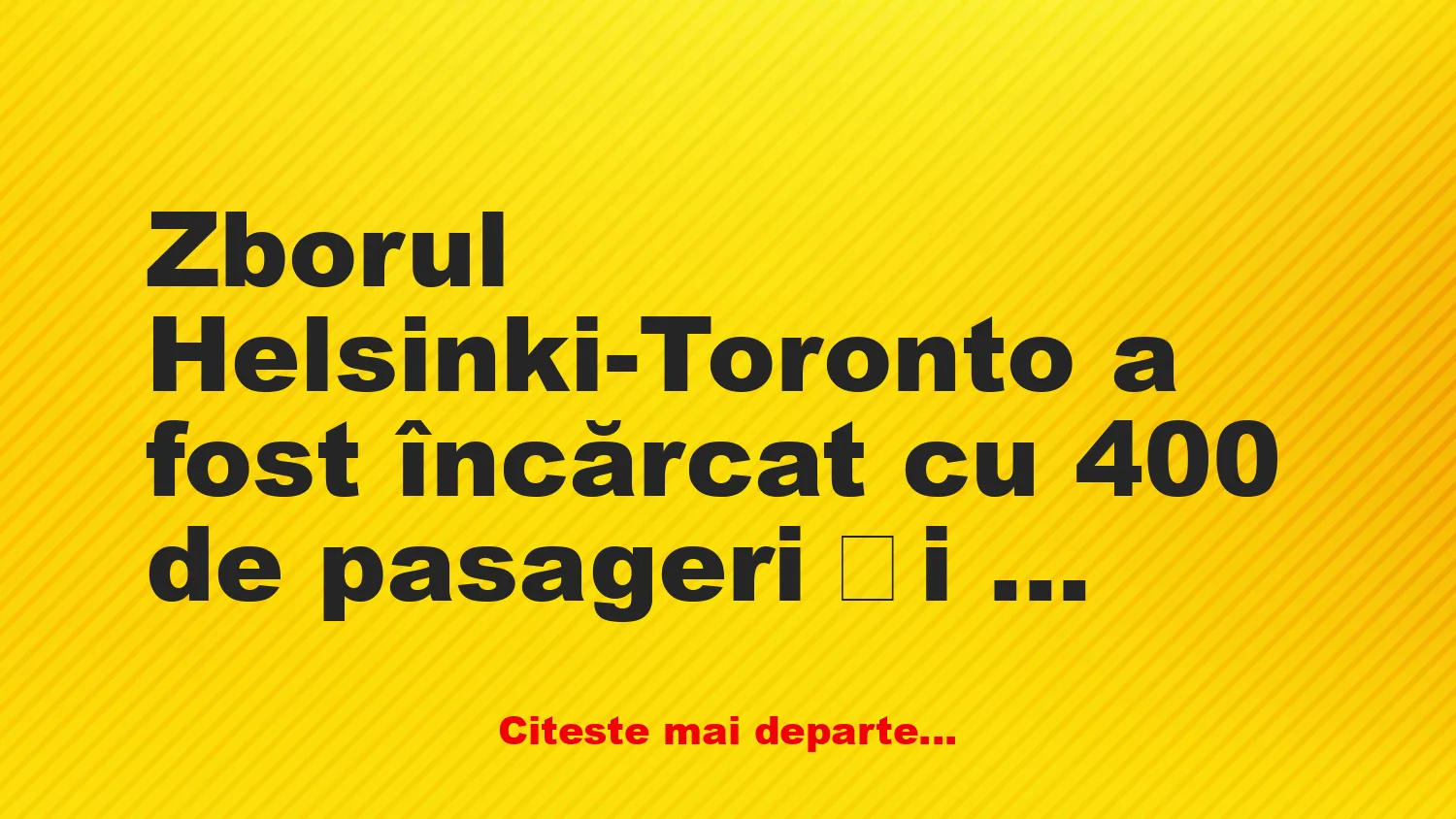 Banc: Probleme pe zbor