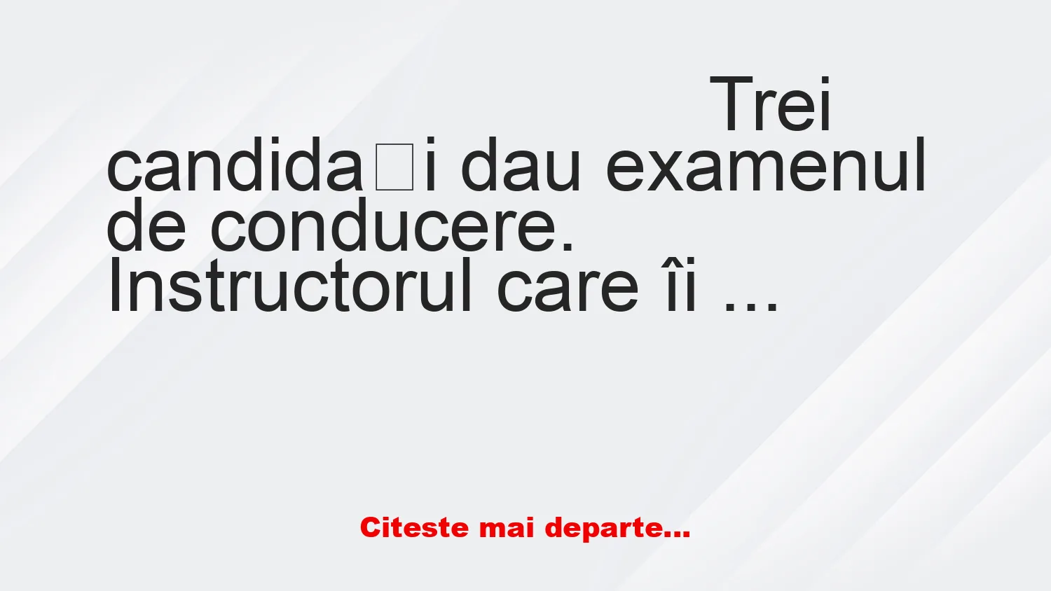 Banc: 3 candidați dau de carnet