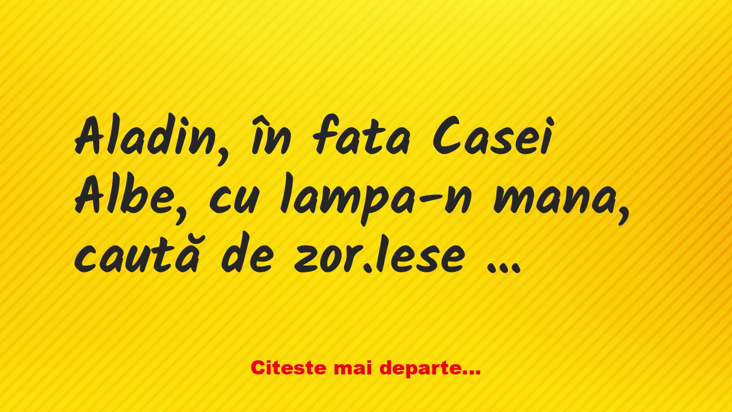 Banc: Aladin apare în fața Casei Poporului