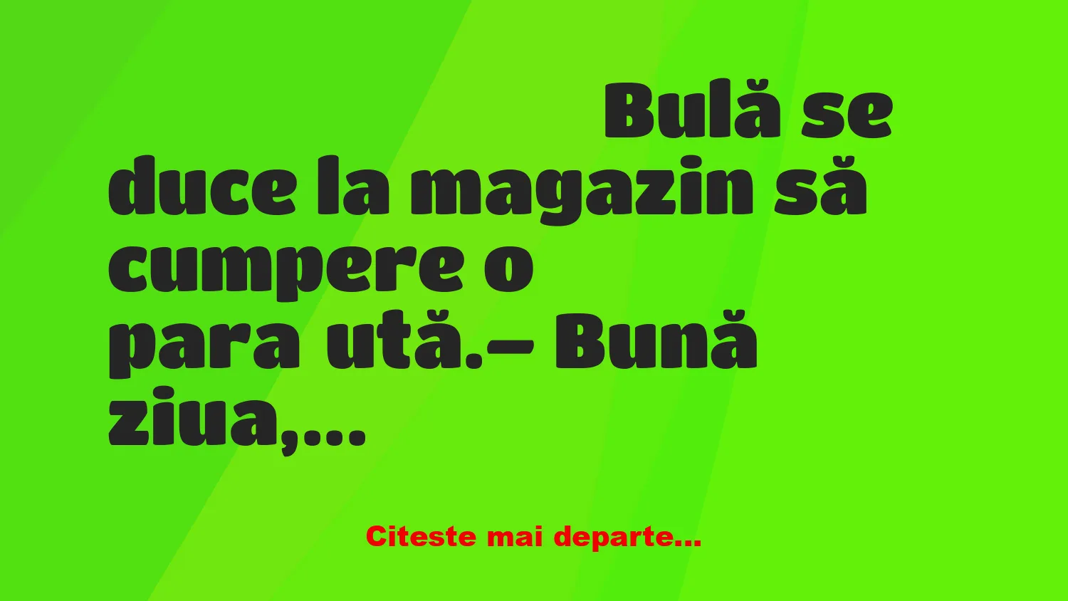 Banc: Bulă se duce la magazin să cumpere o parașută