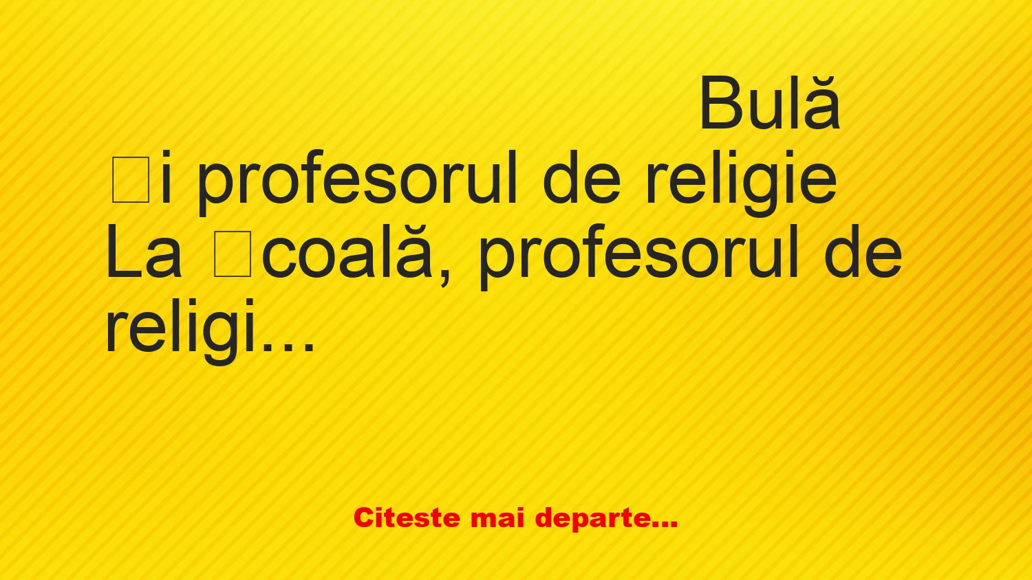 Banc: – Copii, cine știe ce este un miracol?