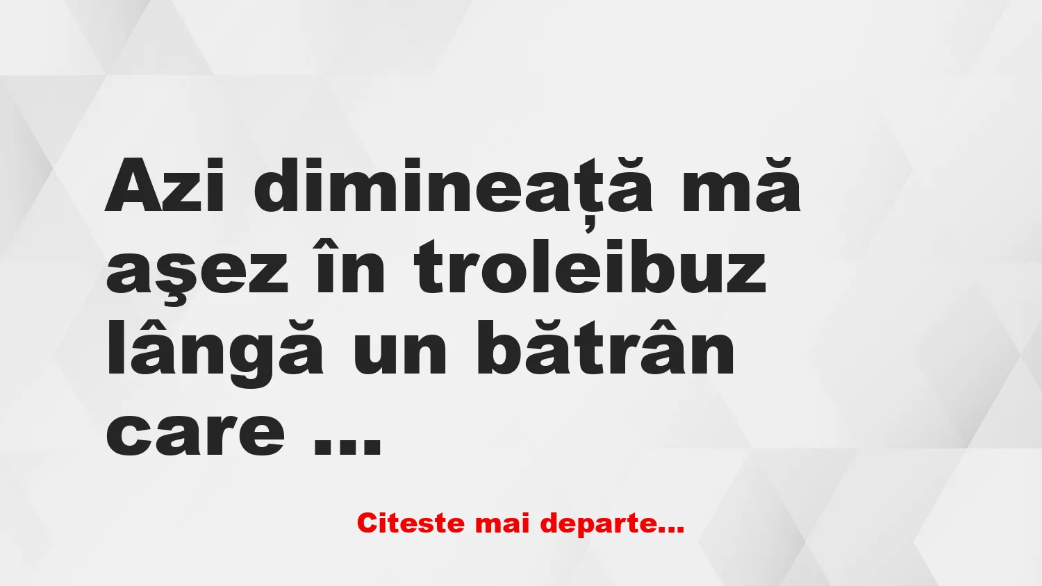 Banc: Probleme în troleibuz