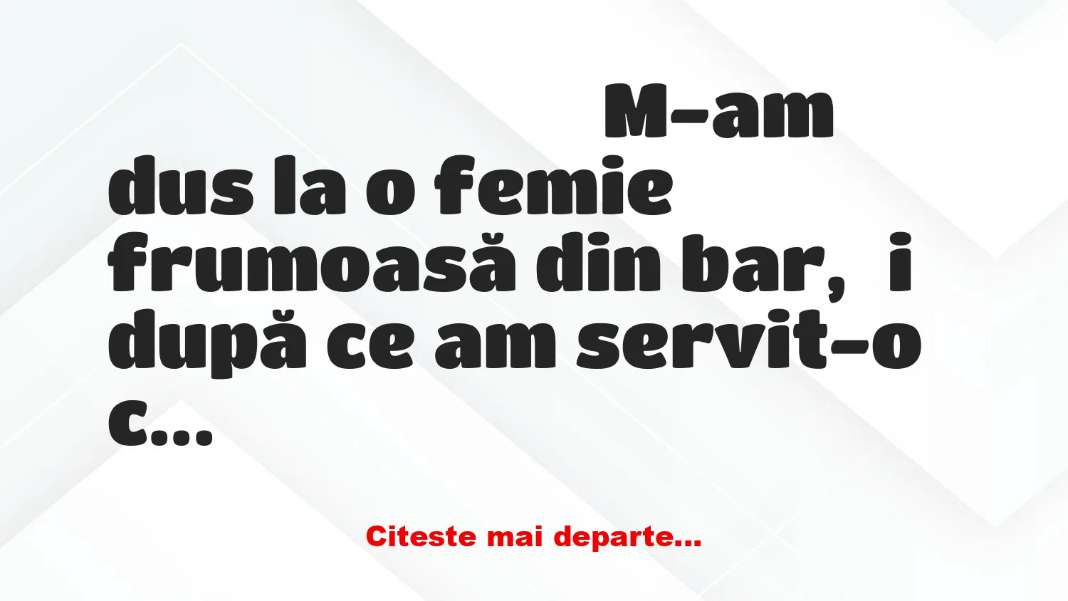 Banc: – Cu ce te ocupi? – Sunt doctoriță