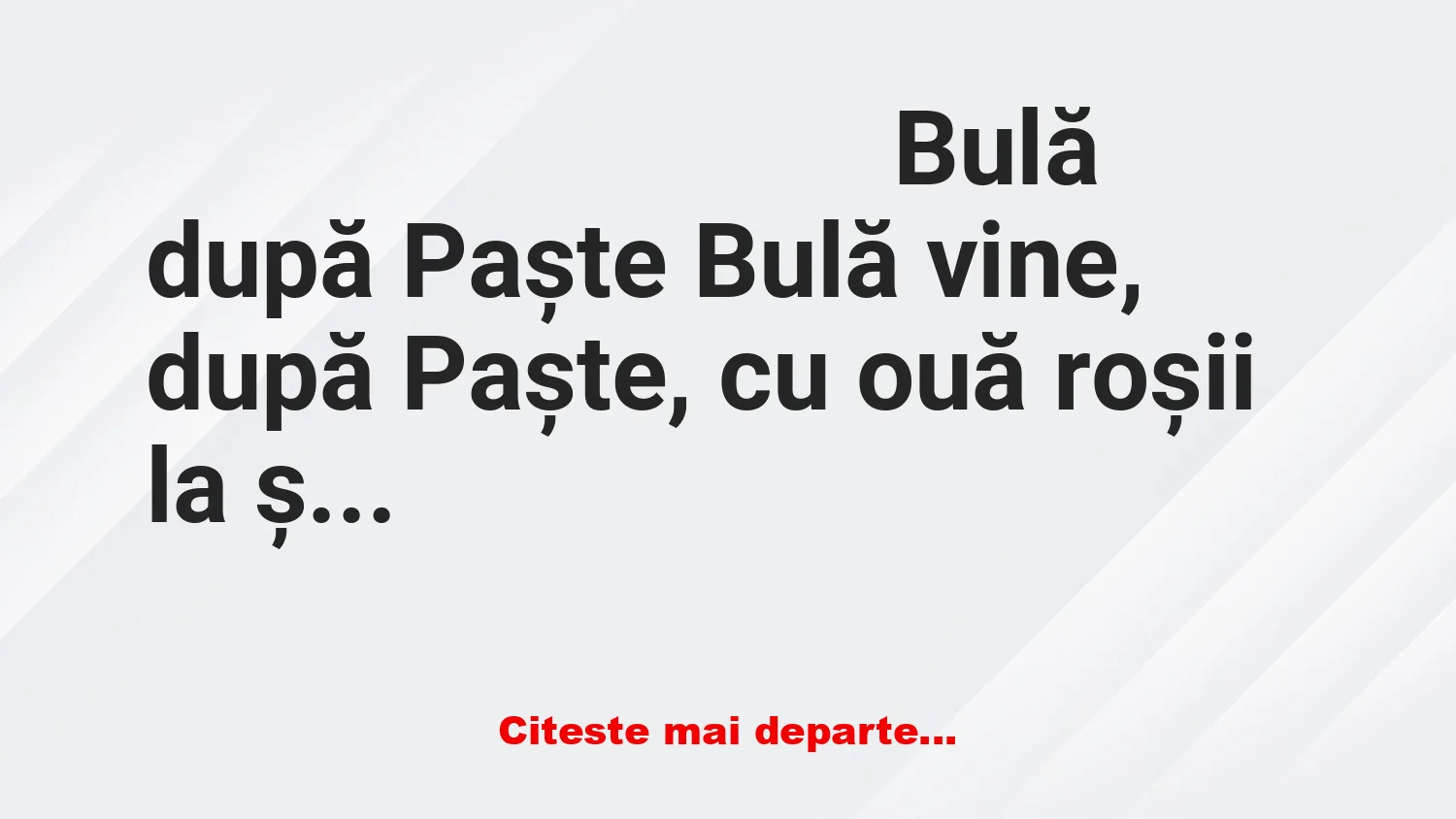 Banc: Lui Bulă îi fură cineva un ou