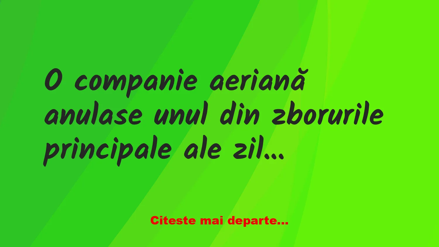 Banc: O companie aeriană anulează zborul