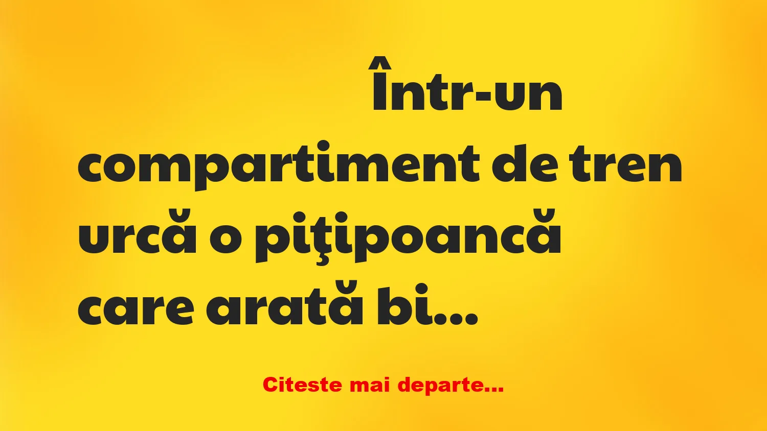 Banc: O piţipoancă urcă în tren