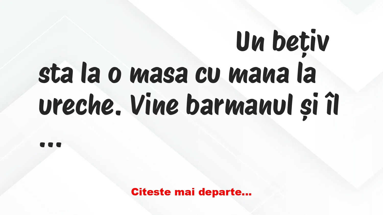 Banc: Un bețiv stă la o masă