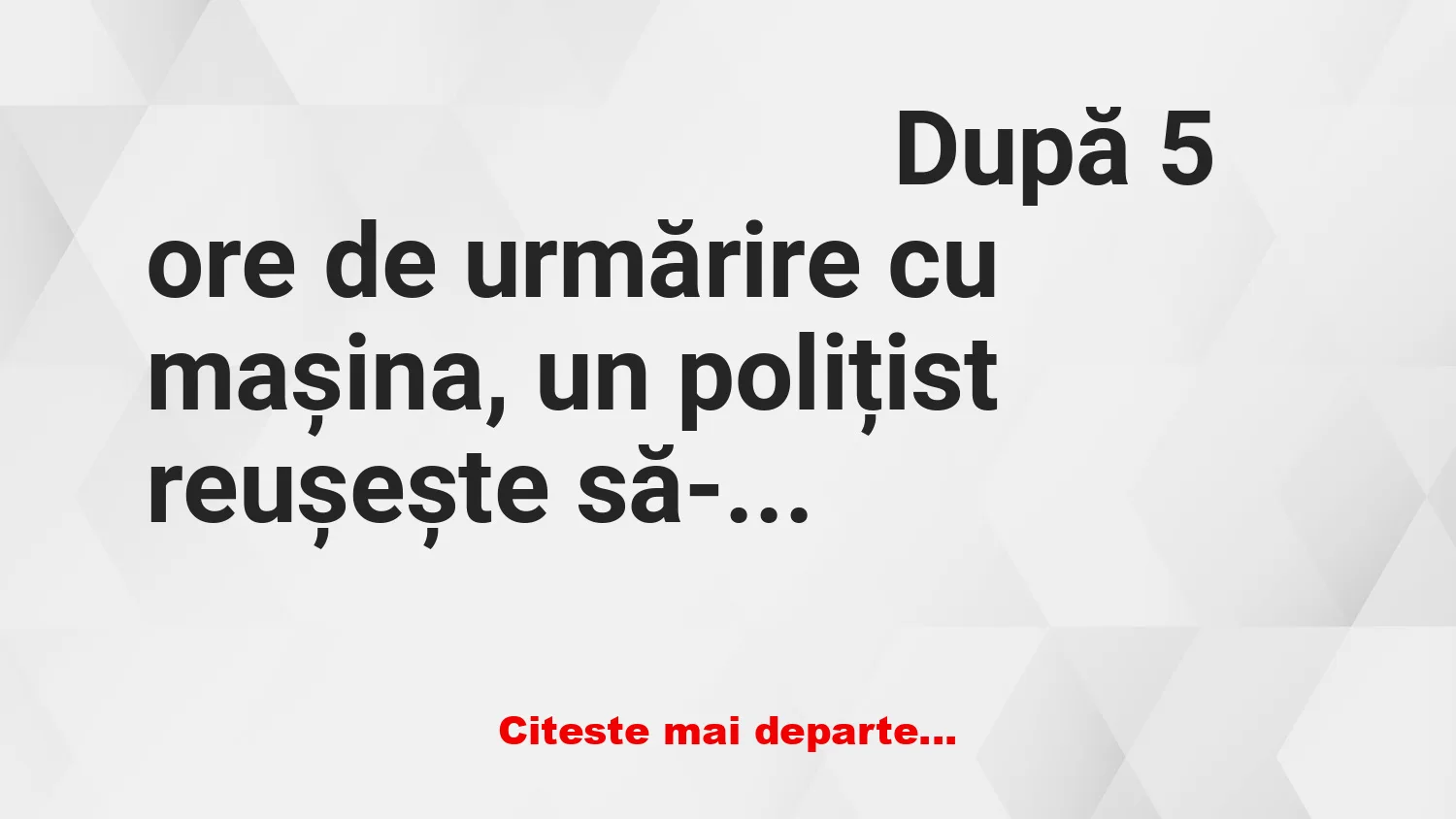 Banc: Un polițist reușește să-l oprească pe Bulă