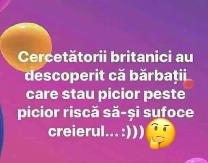 Cercetătorii britanici au descoperit că bărbații care stau picior peste picior...