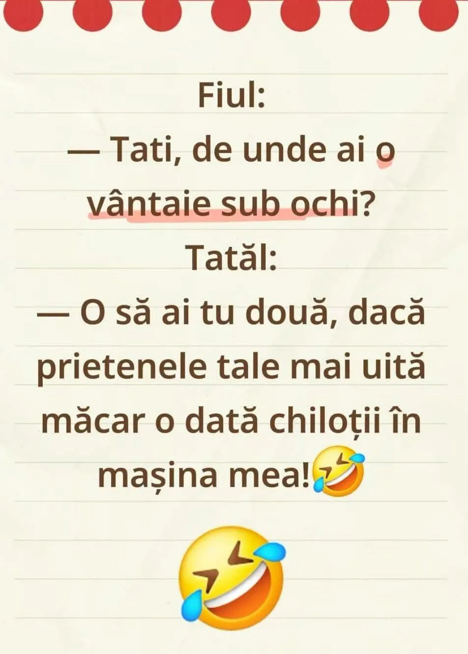 Tati, de unde ai o vânătaie sub ochi?