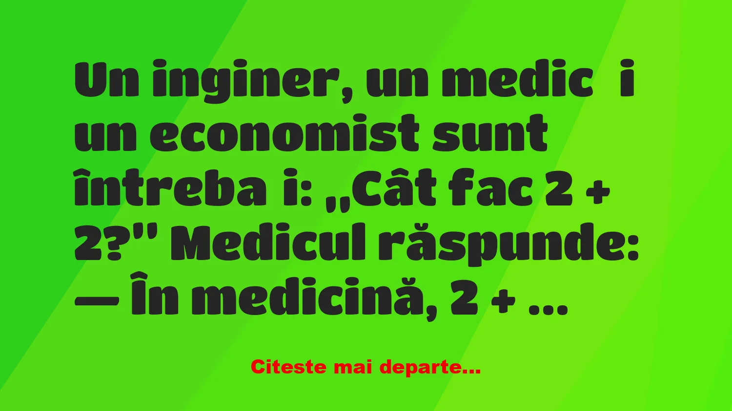Banc: „Cât fac 2 + 2?”