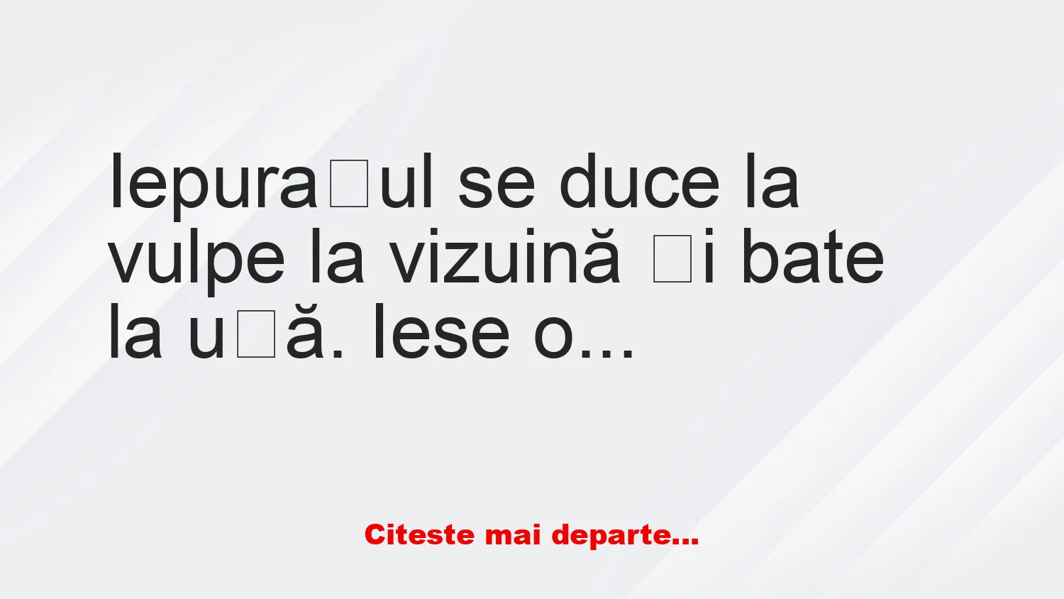 Banc: Iepurașul după întâlnirea cu vulpea