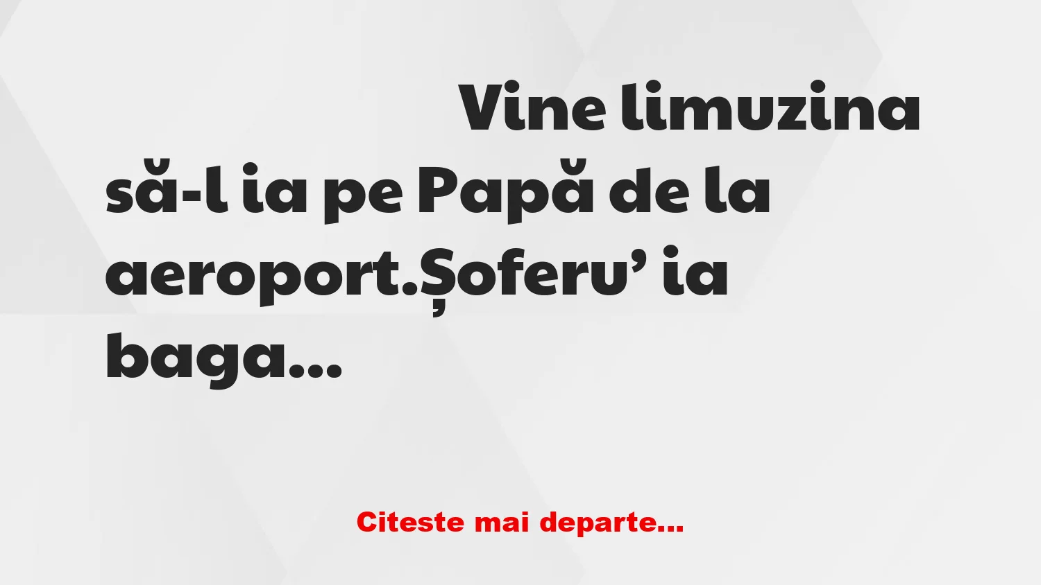 Banc: Mașina lui Papa
