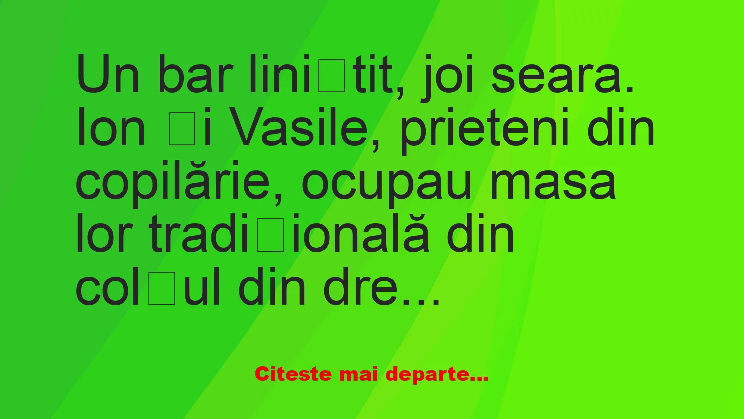 Banc: Stii ce-mi place mie cel mai mult la nevastă-ta? –