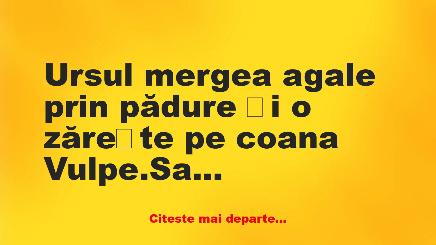 Banc: Ursul mergea agale prin pădure