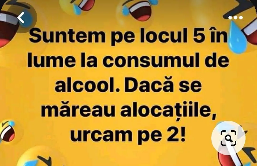 Suntem pe locul 5 în lume la consumul de alcool...