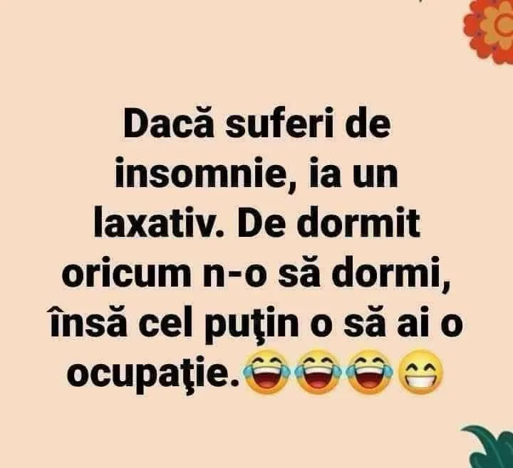 Dacă suferi de insomnie, ia un laxativ...