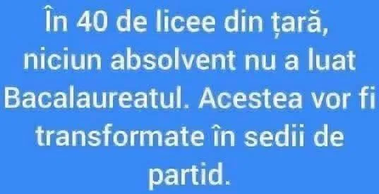 În 40 de licee din țară, niciun absolvent nu a luat Bacalaureatul...
