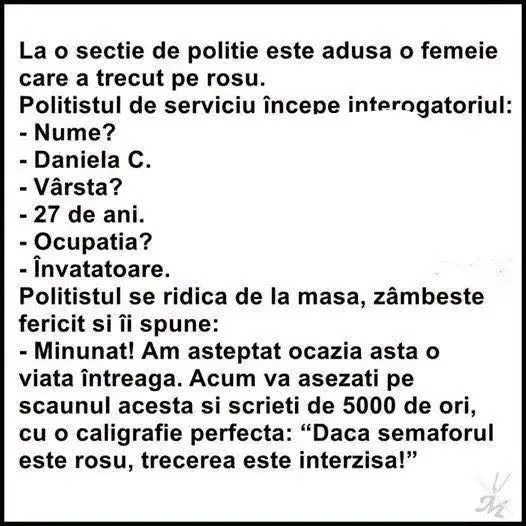 La o sectie de politie este adusa o femeie care a trecut pe rosu...