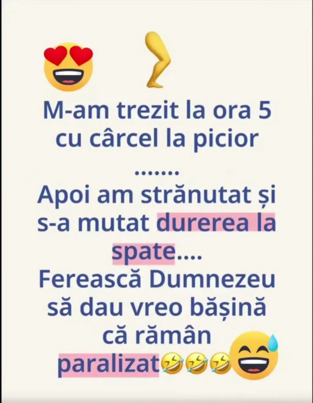 M-am trezit la ora 5 cu cârcel la picior...