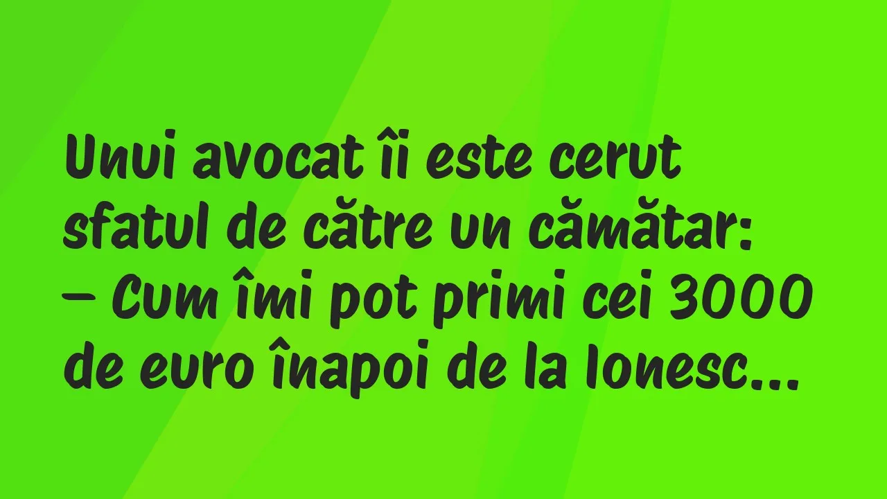 Banc: Avocatul și cămătarul