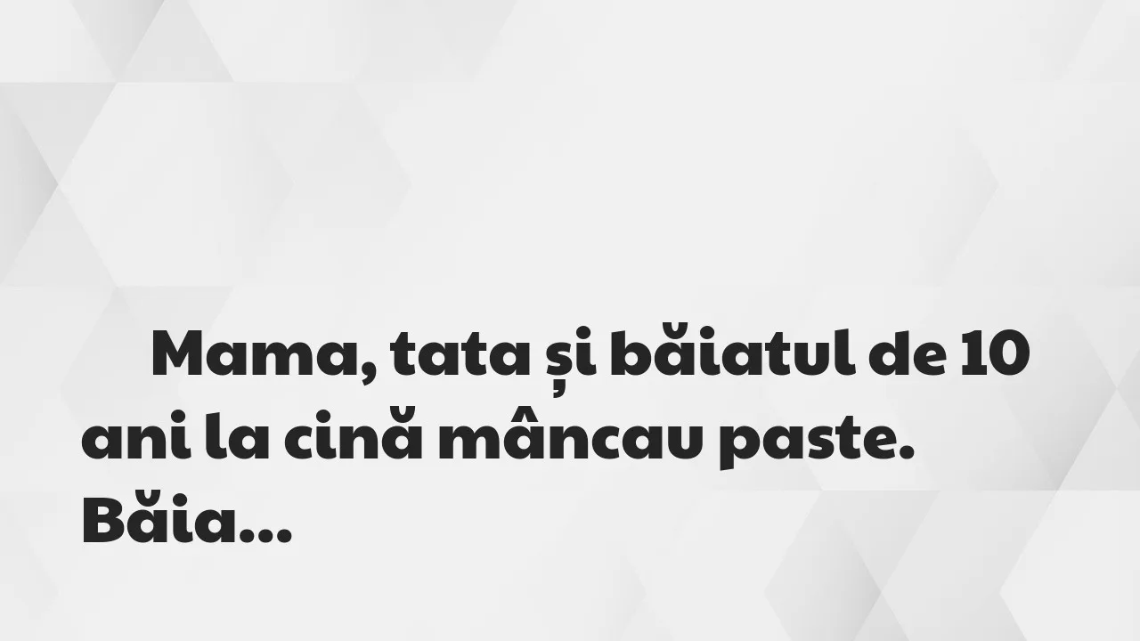 Banc: Cină cu paste