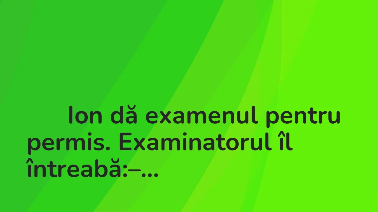 Banc: Ion la examenul de șoferie